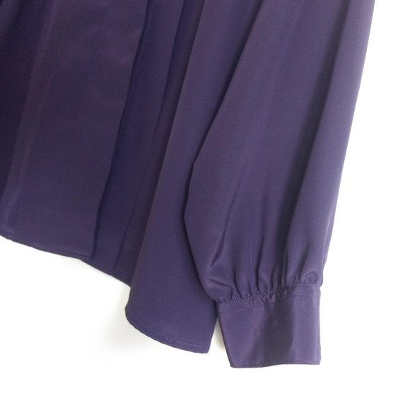 Vintage St.Michael Women's Blouse Eggplant Purple - Picture 2 of 5